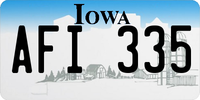 IA license plate AFI335