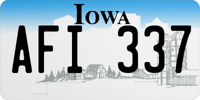 IA license plate AFI337