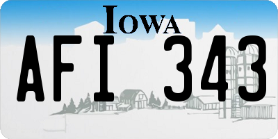 IA license plate AFI343