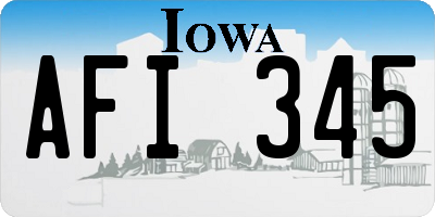 IA license plate AFI345