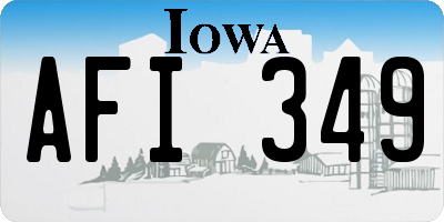 IA license plate AFI349