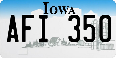 IA license plate AFI350