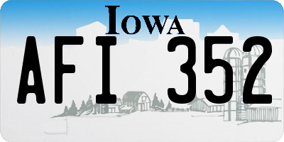IA license plate AFI352