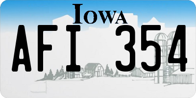 IA license plate AFI354