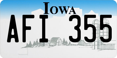 IA license plate AFI355