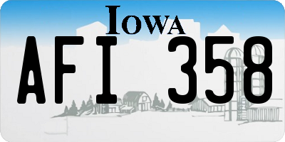 IA license plate AFI358