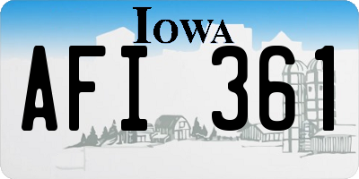IA license plate AFI361