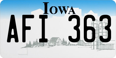 IA license plate AFI363