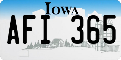 IA license plate AFI365