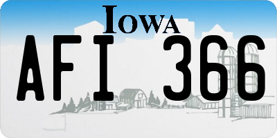 IA license plate AFI366