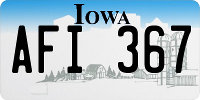 IA license plate AFI367