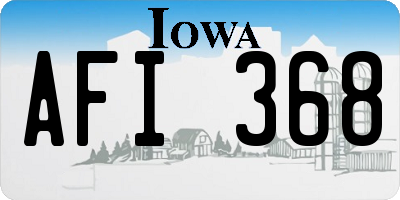 IA license plate AFI368