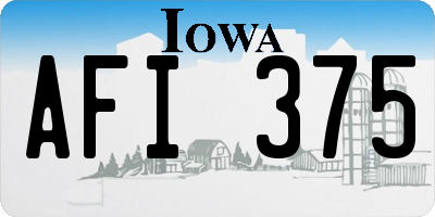 IA license plate AFI375