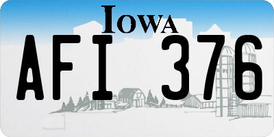 IA license plate AFI376