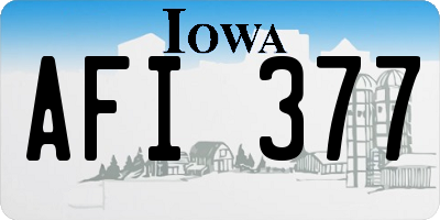 IA license plate AFI377
