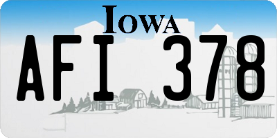 IA license plate AFI378