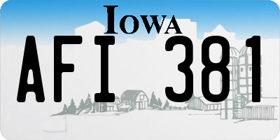 IA license plate AFI381