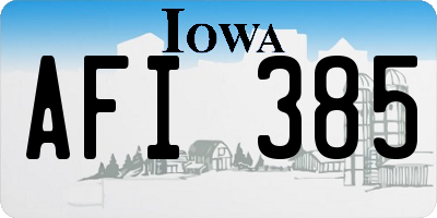 IA license plate AFI385