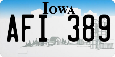 IA license plate AFI389