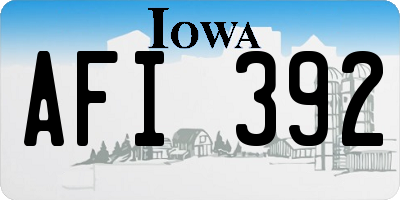 IA license plate AFI392
