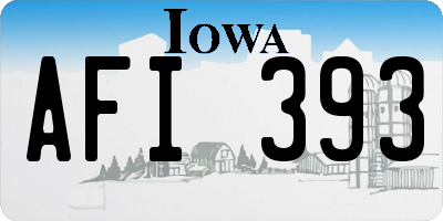 IA license plate AFI393