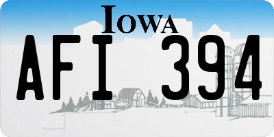 IA license plate AFI394