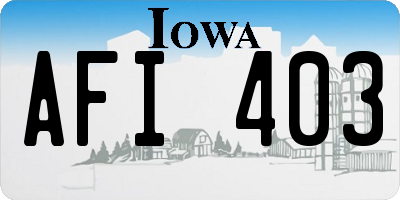 IA license plate AFI403