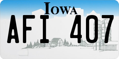 IA license plate AFI407