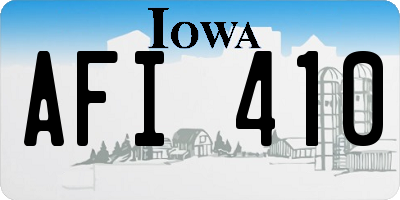 IA license plate AFI410