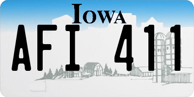 IA license plate AFI411