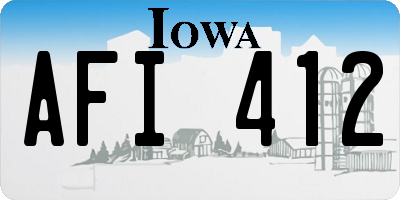 IA license plate AFI412