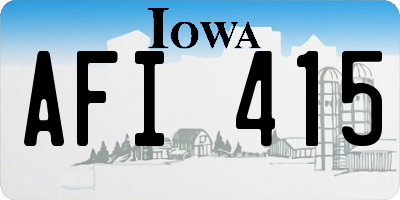 IA license plate AFI415