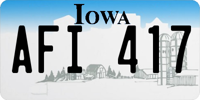 IA license plate AFI417