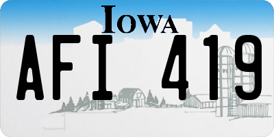 IA license plate AFI419