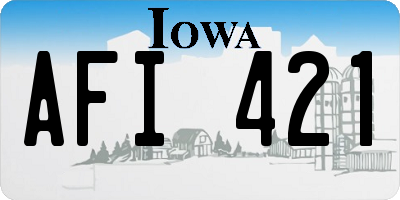 IA license plate AFI421