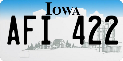 IA license plate AFI422