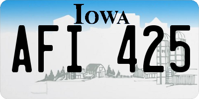 IA license plate AFI425
