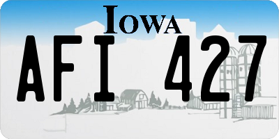 IA license plate AFI427