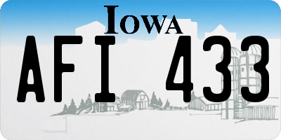 IA license plate AFI433