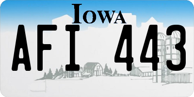 IA license plate AFI443
