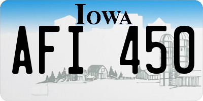 IA license plate AFI450