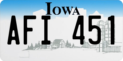 IA license plate AFI451