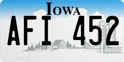 IA license plate AFI452