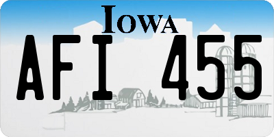 IA license plate AFI455