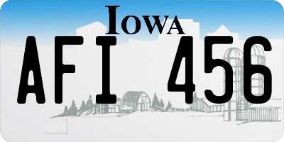 IA license plate AFI456