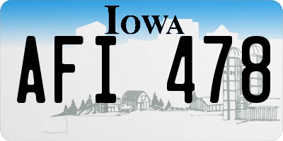 IA license plate AFI478