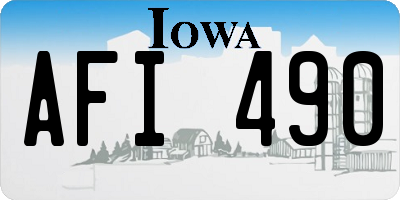 IA license plate AFI490