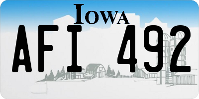IA license plate AFI492