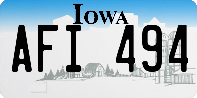IA license plate AFI494