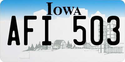 IA license plate AFI503